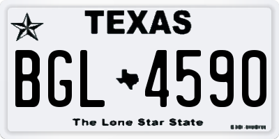 TX license plate BGL4590