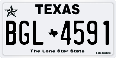 TX license plate BGL4591