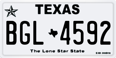 TX license plate BGL4592