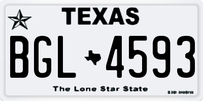 TX license plate BGL4593