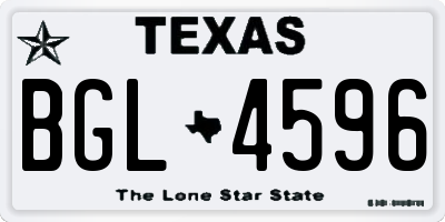 TX license plate BGL4596