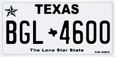 TX license plate BGL4600