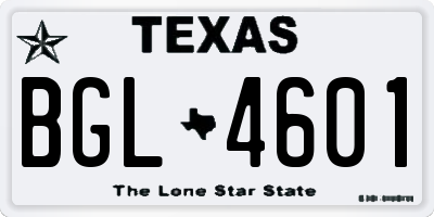 TX license plate BGL4601