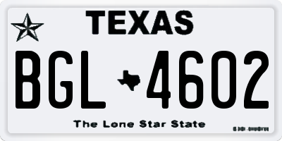 TX license plate BGL4602