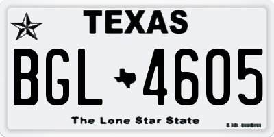 TX license plate BGL4605