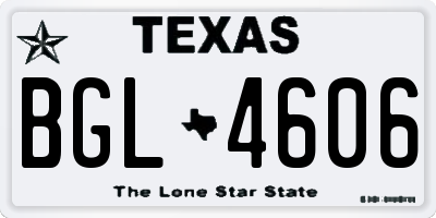 TX license plate BGL4606