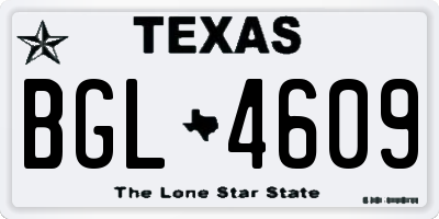 TX license plate BGL4609