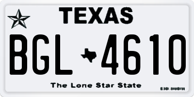 TX license plate BGL4610