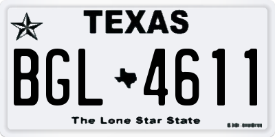 TX license plate BGL4611