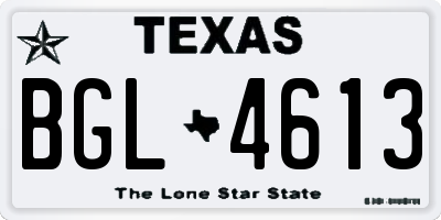 TX license plate BGL4613