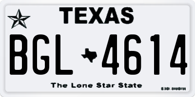 TX license plate BGL4614