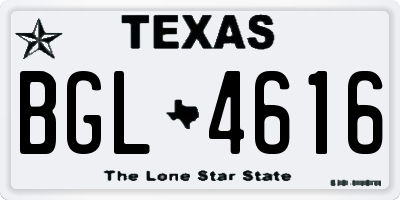 TX license plate BGL4616
