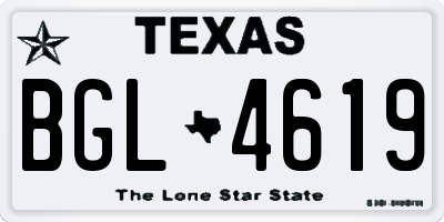 TX license plate BGL4619