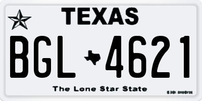 TX license plate BGL4621