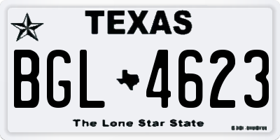 TX license plate BGL4623