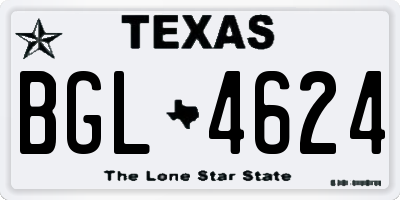 TX license plate BGL4624