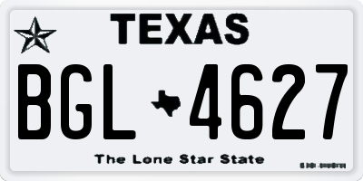TX license plate BGL4627