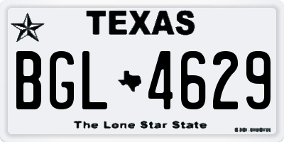 TX license plate BGL4629