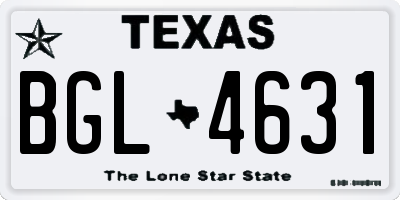 TX license plate BGL4631