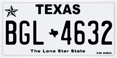 TX license plate BGL4632
