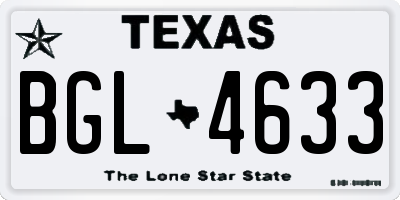 TX license plate BGL4633