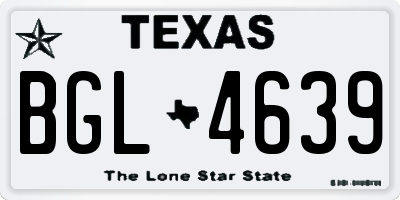 TX license plate BGL4639