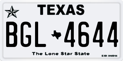 TX license plate BGL4644