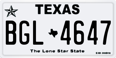 TX license plate BGL4647