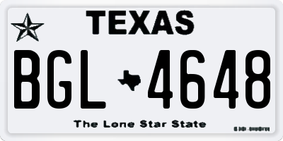 TX license plate BGL4648