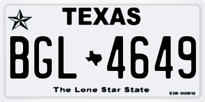 TX license plate BGL4649