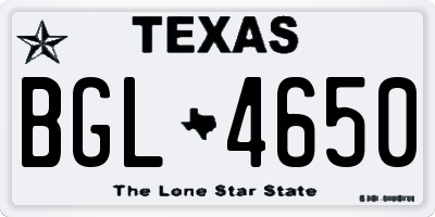 TX license plate BGL4650