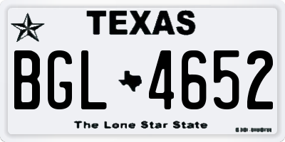 TX license plate BGL4652