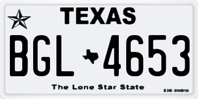 TX license plate BGL4653