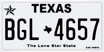 TX license plate BGL4657