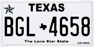 TX license plate BGL4658