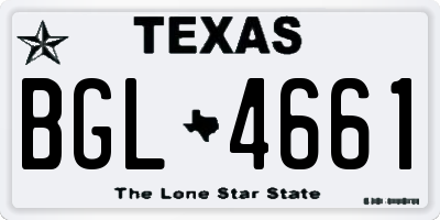 TX license plate BGL4661
