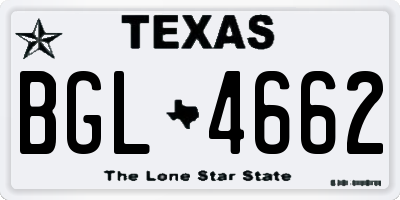 TX license plate BGL4662