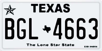 TX license plate BGL4663