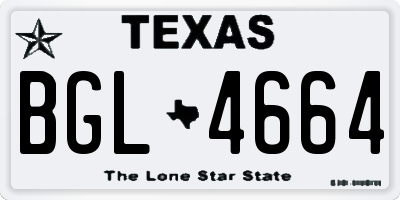 TX license plate BGL4664