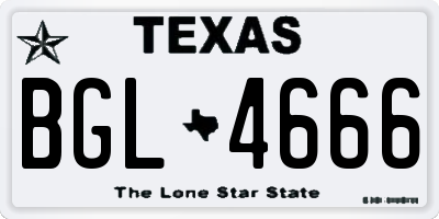 TX license plate BGL4666