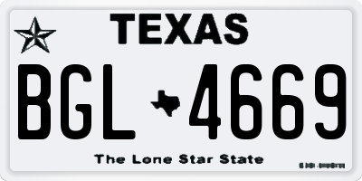 TX license plate BGL4669