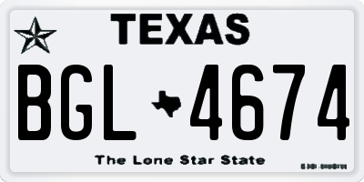 TX license plate BGL4674