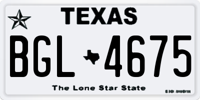 TX license plate BGL4675