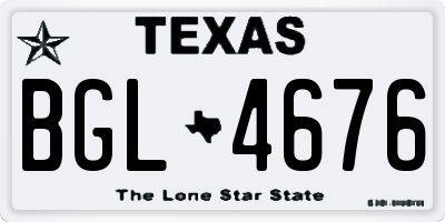 TX license plate BGL4676