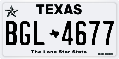 TX license plate BGL4677