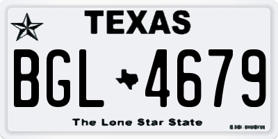 TX license plate BGL4679