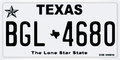 TX license plate BGL4680