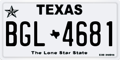 TX license plate BGL4681
