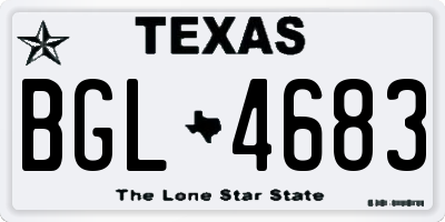 TX license plate BGL4683