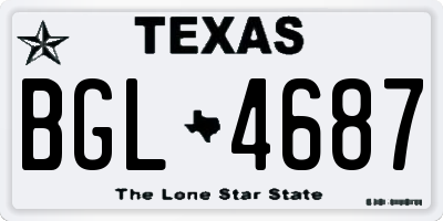 TX license plate BGL4687